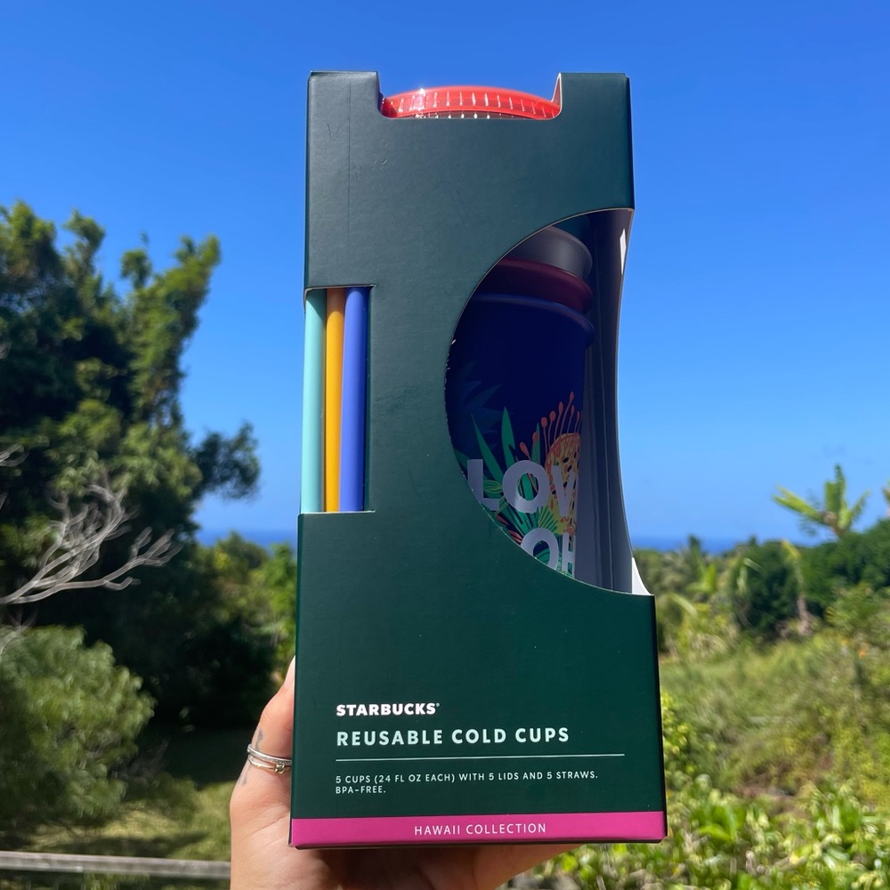 5 Starbucks Hawaii Edition collectable Reusable Plastic Cold Cups
